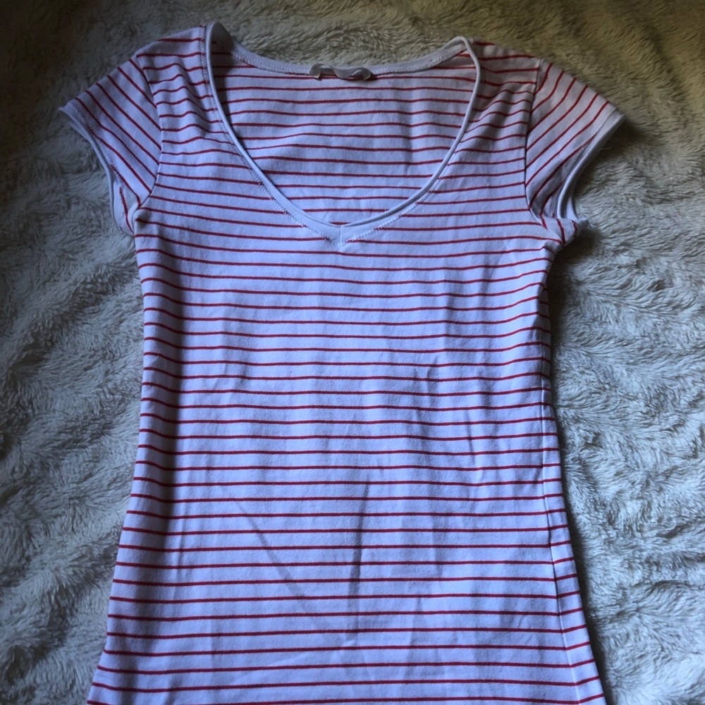 Basic Striped T-shirt Zara Red White